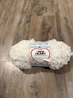 Red Heart Buttercup Plush White Bulky Yarn
